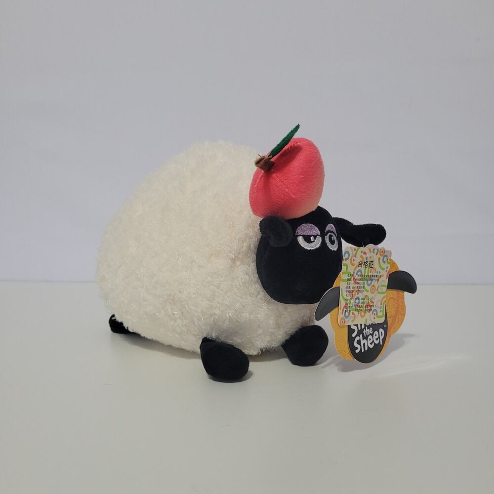Shaun The Sheep Shirley Sheep with Apple Plush Stuffed Toy 10", New with Tags